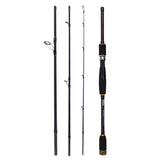Maxbell 4 Section Carbon Fiber Fishing Rod Ultralight Lure Pole Straight Handle 2.1m