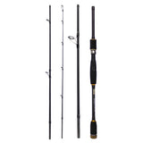 Maxbell 4 Section Carbon Fiber Fishing Rod Ultralight Lure Pole Straight Handle 2.1m