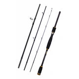 Maxbell 4 Section Carbon Fiber Fishing Rod Ultralight Lure Pole Straight Handle 2.1m