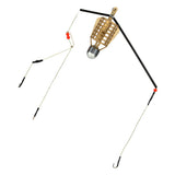 Maxbell Plastic Fishing Feeder Basket Holder Fishing Bait Cage with 3 Line Hooks 30g