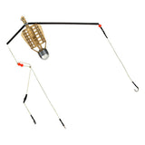 Maxbell Plastic Fishing Feeder Basket Holder Fishing Bait Cage with 3 Line Hooks 30g