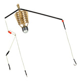 Maxbell Plastic Fishing Feeder Basket Holder Fishing Bait Cage with 3 Line Hooks 30g