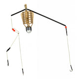 Maxbell Plastic Fishing Feeder Basket Holder Fishing Bait Cage with 3 Line Hooks 30g