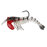Maxbell Lead Head Multi-jointed Shrimp Fishing Lure Clear with Black Line