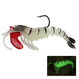 Maxbell Lead Head Multi-jointed Shrimp Fishing Lure Luminous with Black Line