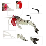 Maxbell Lead Head Multi-jointed Shrimp Fishing Lure Luminous with Black Line