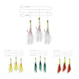 Maxbell 3Pcs/Set Carbon Steel Feather Bass Cod Lure Sea Fishing Luminous Hook Green
