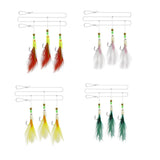 Maxbell 3Pcs/Set Carbon Steel Feather Bass Cod Lure Sea Fishing Luminous Hook Green