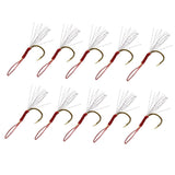 Maxbell 10pcs Fishing Assist Jig Hook Live Baits Hooks with Braid Lines Gold 12