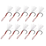 Maxbell 10pcs Fishing Assist Jig Hook Live Baits Hooks with Braid Lines Silver 14