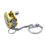 Maxbell Fly Fishing Reel Model Mini Reel Keychain Key Ring Novelty Gift Golden
