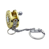 Maxbell Fly Fishing Reel Model Mini Reel Keychain Key Ring Novelty Gift Golden