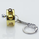 Maxbell Fly Fishing Reel Model Mini Reel Keychain Key Ring Novelty Gift Golden