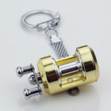 Maxbell Trolling Reel Shape Mini Fishing Reel Keychain Key Ring Novelty Gift