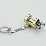 Maxbell Trolling Reel Shape Mini Fishing Reel Keychain Key Ring Novelty Gift