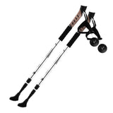 Maxbell 2pcs Folding Trekking Walking Hiking Sticks Poles Camping Cane Bag Silver