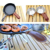 Maxbell Cooking Pan Handle Cover Sleeve Protective PU Leather with String Anti Slip