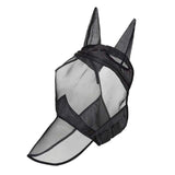 Maxbell Horse Fly Mask Full Face Mask with Ears and Long Nose Breathable M