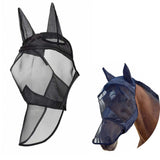 Maxbell Horse Fly Mask Full Face Mask with Ears and Long Nose Breathable M