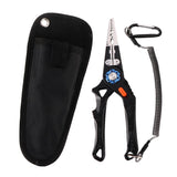 Maxbell Multifunctional Long Nose Fishing Plier Hook Remover Wire Line Cutter Black