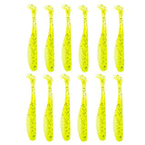 Maxbell 12pcs Soft Fishing Lures Set Paddle Tail Worm Baits Shad Minnow Swimbaits D
