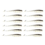 Maxbell 12pcs Soft Fishing Lures Set Paddle Tail Worm Baits Shad Minnow Swimbaits F