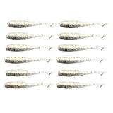 Maxbell 12pcs Soft Fishing Lures Set Paddle Tail Worm Baits Shad Minnow Swimbaits F