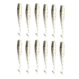 Maxbell 12pcs Soft Fishing Lures Set Paddle Tail Worm Baits Shad Minnow Swimbaits F