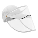 Anti-spitting Hat Dustproof Cover Fisherman Baseball Cap Face Shield White