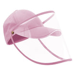 Anti-spitting Hat Dustproof Cover Fisherman Baseball Cap Face Shield Pink