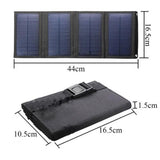 Maxbell Portable Foldable Solar Panel Charger USB Dual Port Power Bank Black