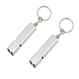 Maxbell 2pcs Emergency Survival Whistle Marine Safety Outdoor Camping Boating Silver