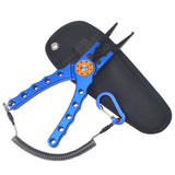 Maxbell Fishing Pliers Scissors Cutter Fish Lip Hook Remover + Lanyard Blue