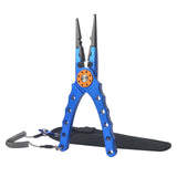 Maxbell Fishing Pliers Scissors Cutter Fish Lip Hook Remover + Lanyard Blue