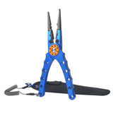 Maxbell Fishing Pliers Scissors Cutter Fish Lip Hook Remover + Lanyard Blue