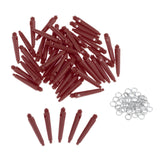 Maxbell 50x Dart Shafts 2BA Darts Accessories with Protection Rings 27mm Red