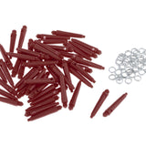 Maxbell 50x Dart Shafts 2BA Darts Accessories with Protection Rings 27mm Red