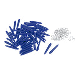 Maxbell 50x Dart Shafts 2BA Darts Accessories with Protection Rings 27mm Blue
