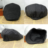 Maxbell Cotton Newsboy Hat Classic Hat Flat Cap Winter Spring Fall Beret  Black