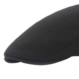 Maxbell Cotton Newsboy Hat Classic Hat Flat Cap Winter Spring Fall Beret  Black