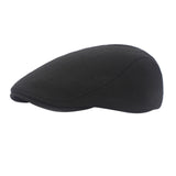 Maxbell Cotton Newsboy Hat Classic Hat Flat Cap Winter Spring Fall Beret  Black