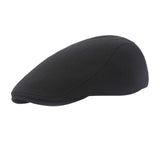 Maxbell Cotton Newsboy Hat Classic Hat Flat Cap Winter Spring Fall Beret  Black