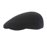 Maxbell Cotton Newsboy Hat Classic Hat Flat Cap Winter Spring Fall Beret  Black