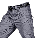 Mens Streetwear Casual Cargo Work Pants Amy Trousers Multi Pockets Gray_XXL