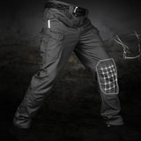 Mens Streetwear Casual Cargo Work Pants Amy Trousers Multi Pockets Black_M