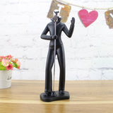 Music Instrument Player Musician 3D Hand Sculpted Metal Art Figurine Decor Microphone