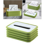 Maxbell Creative Facial Tissue Box Holder Cover Folding Dispenser for Car Green