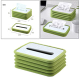 Maxbell Creative Facial Tissue Box Holder Cover Folding Dispenser for Car Green
