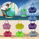 Large Beach Toys Bag Swimming Pool Mesh Tote Bags Sand-Away Bag Sky blue
