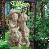 Maxbell Garden Statue Decoration Boys and Girls Sculptures Crafts Ornament 15x10x4cm
